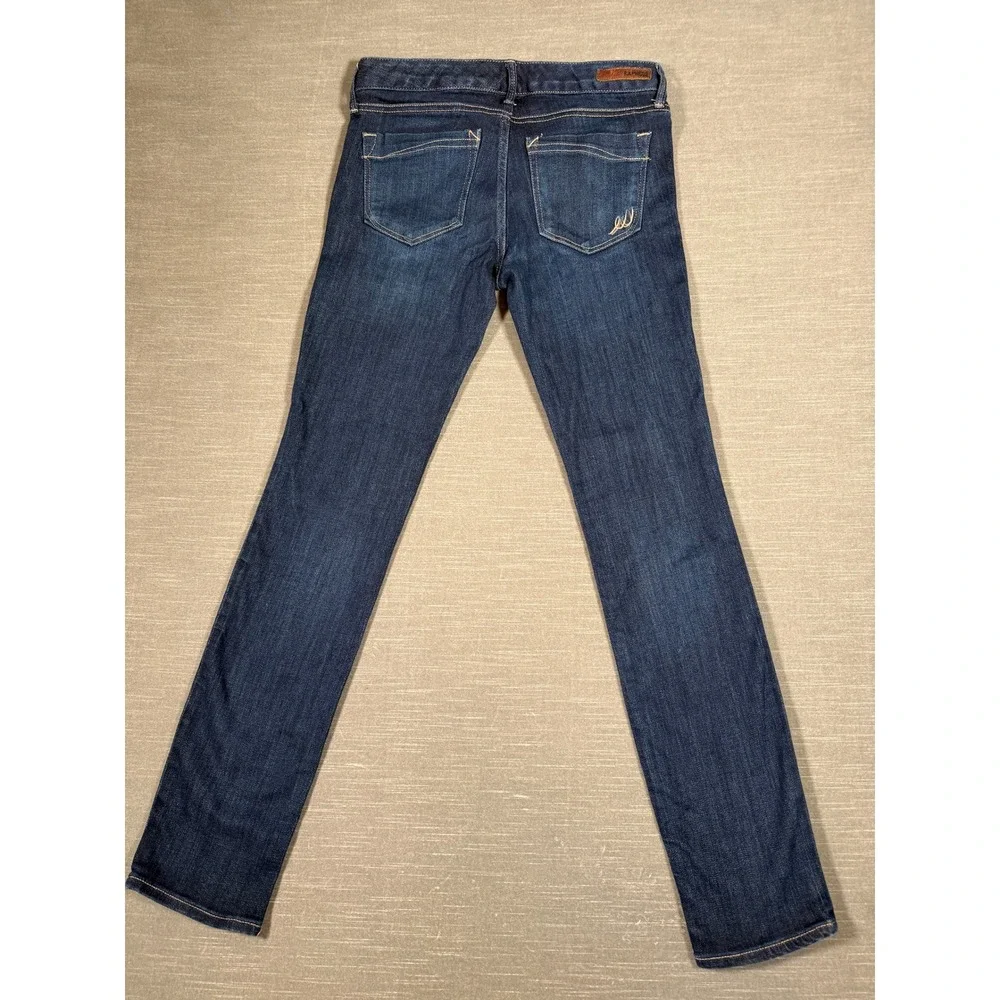 Express Stella Skinny Low Rise Jeans Dark Wash Denim Blue Womens Size 8L Long - Picture 5 of 8